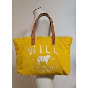 WILL Leather Goods Yellow Canvas Large Tote Bag Purse